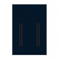 Manhattan Comfort 157GMC4 Gramercy Modern 2-Section Freestanding Wardrobe Armoire Closet in Tatiana Midnight Blue